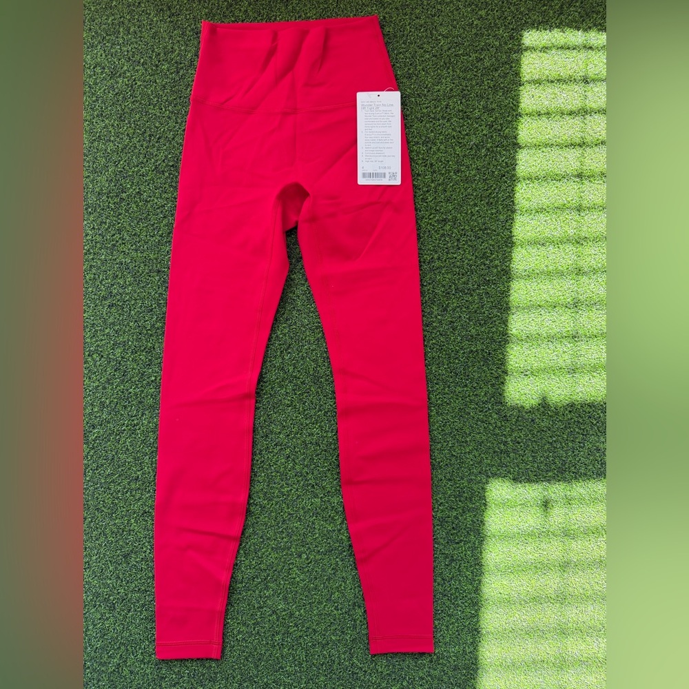 Lululemon Athletica Wunder Train No Line HR Tight Red Leggings 28” NWT